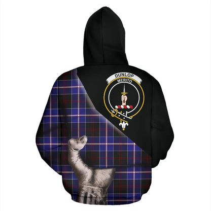 Printivon Dunlop Modern Tartan Clan Crest Hoodie Patronage