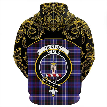 Printivon Dunlop Modern Tartan Clan Crest Zip Hoodie Empire I