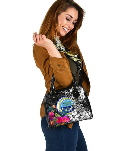 Federated States Of Micronesia Shoulder Handbag Turtle Plumeria Banana Leaf