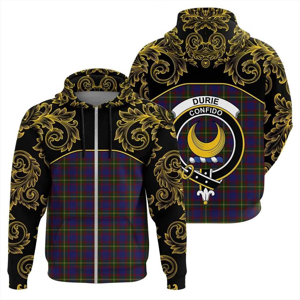 Printivon Durie Tartan Clan Crest Zip Hoodie Empire I
