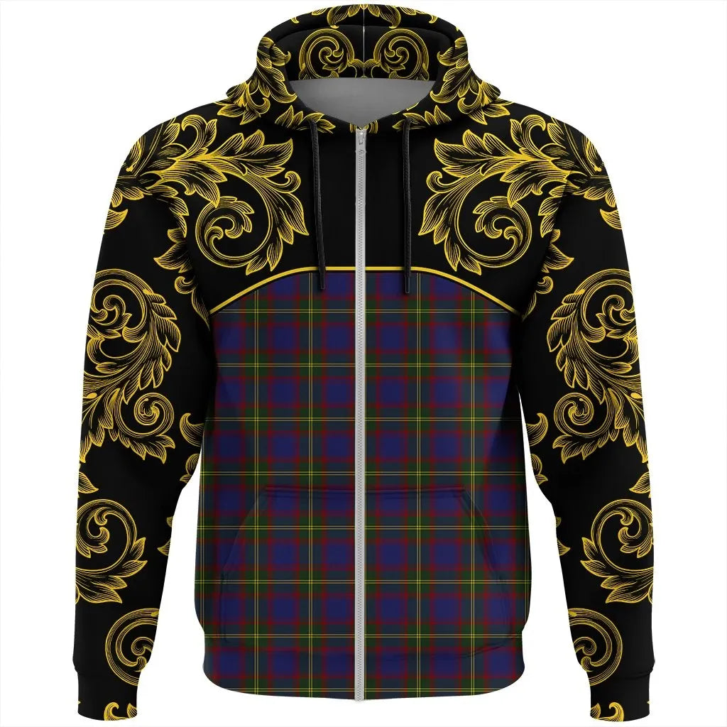 Printivon Durie Tartan Clan Crest Zip Hoodie Empire I