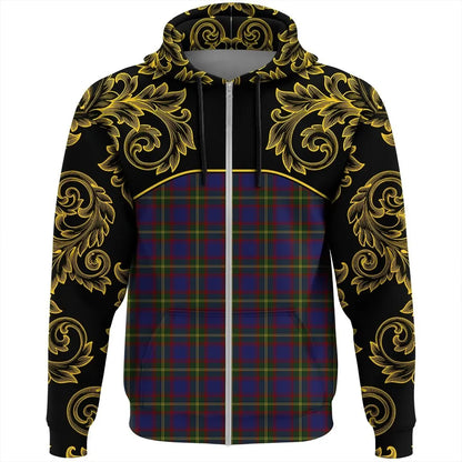 Printivon Durie Tartan Clan Crest Zip Hoodie Empire I