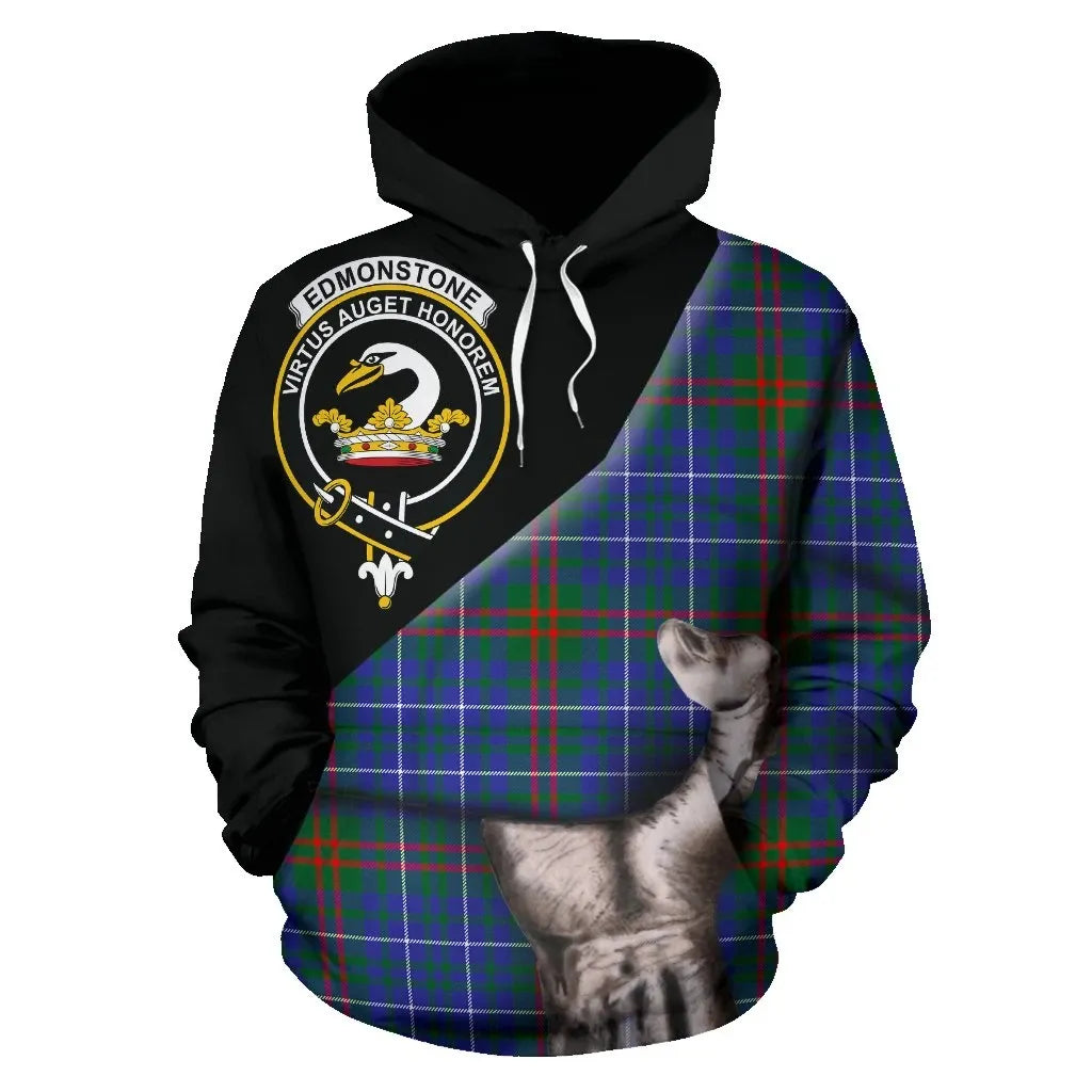 Printivon Edmonstone Tartan Clan Crest Hoodie Patronage
