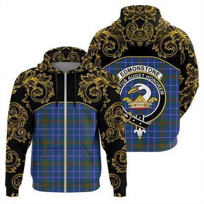Printivon Edmonstone Tartan Clan Crest Zip Hoodie Empire I