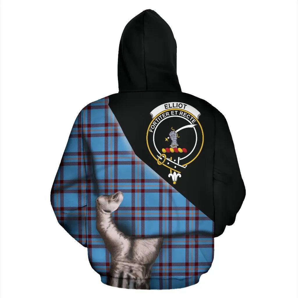 Printivon Elliot Ancient Tartan Clan Crest Hoodie Patronage