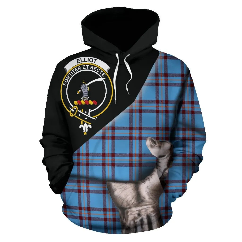 Printivon Elliot Ancient Tartan Clan Crest Hoodie Patronage
