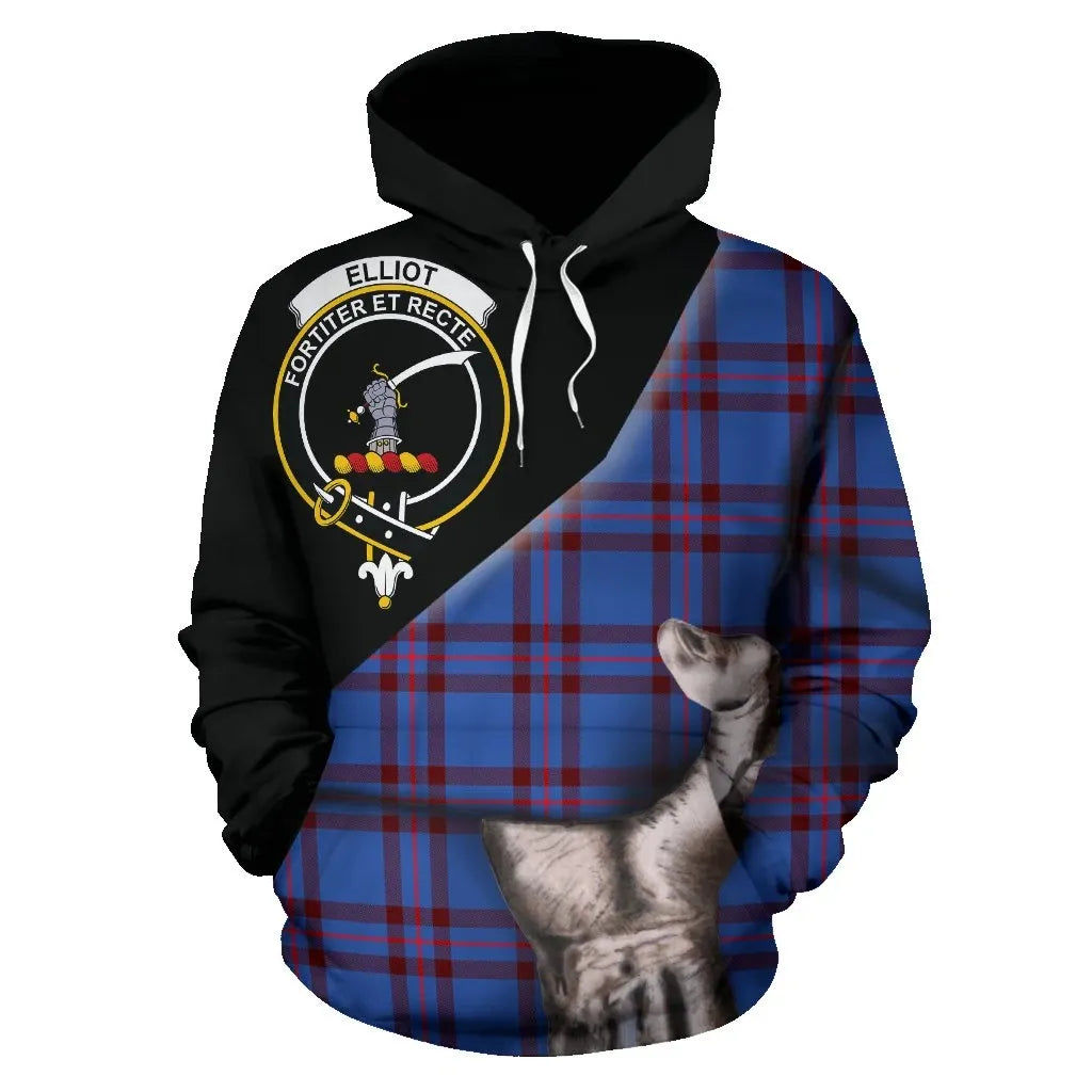 Printivon Elliot Modern Tartan Clan Crest Hoodie Patronage