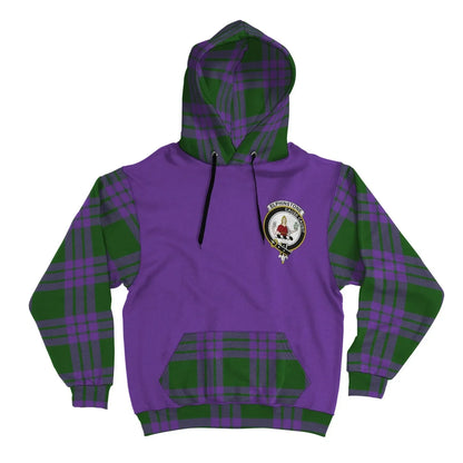 Printivon Elphinstone Clans Tartan All Over Hoodie Sleeve Color