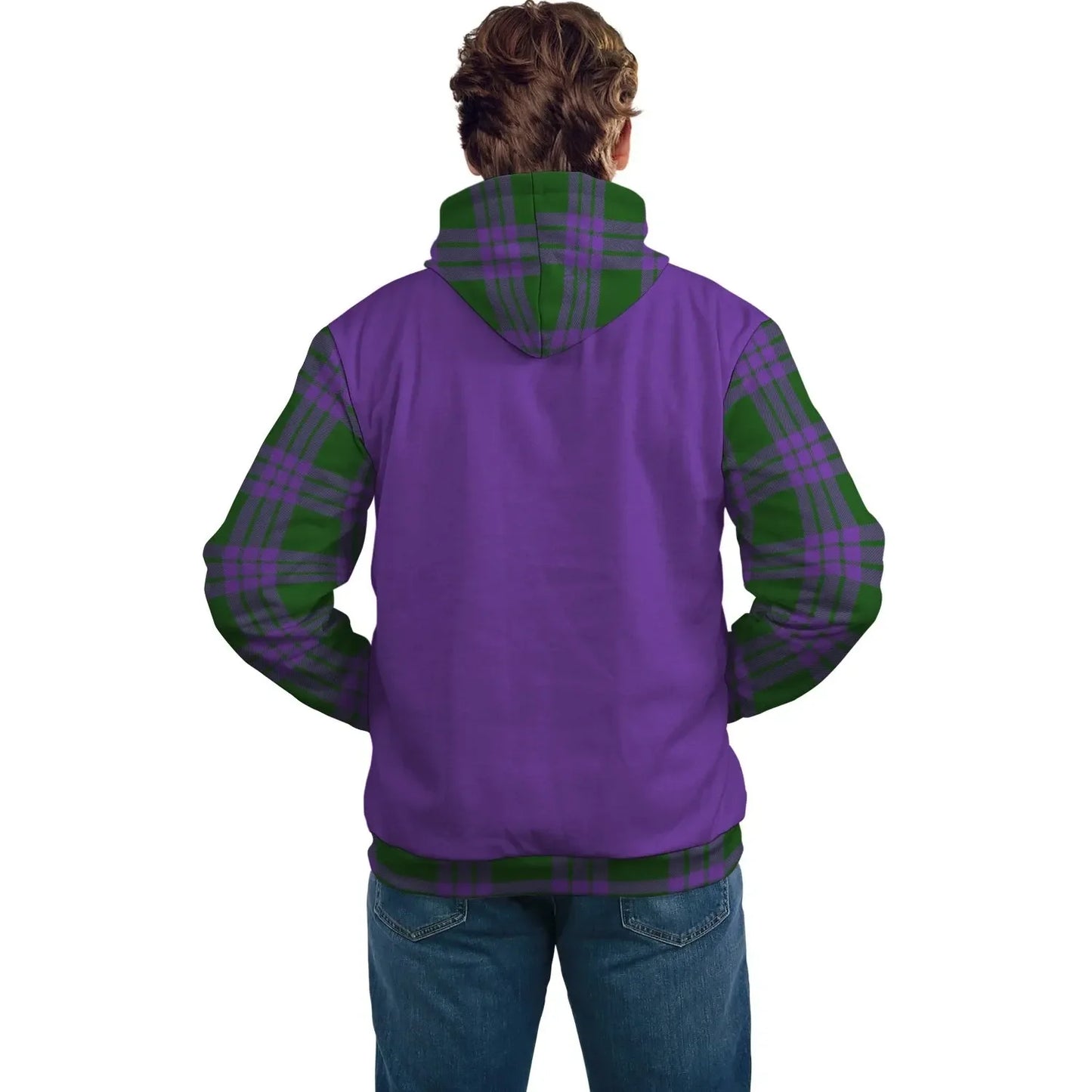 Printivon Elphinstone Clans Tartan All Over Hoodie Sleeve Color