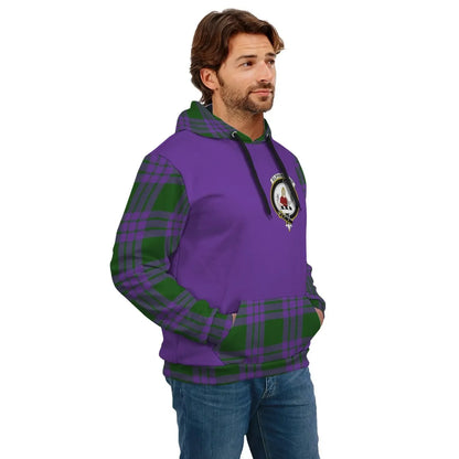 Printivon Elphinstone Clans Tartan All Over Hoodie Sleeve Color