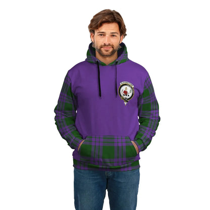 Printivon Elphinstone Clans Tartan All Over Hoodie Sleeve Color