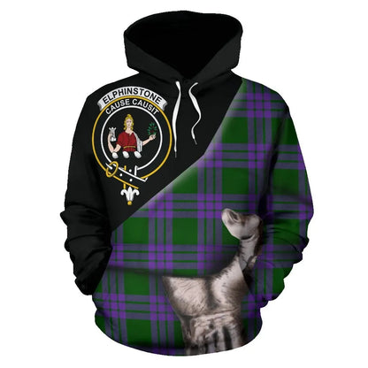 Printivon Elphinstone Tartan Clan Crest Hoodie Patronage