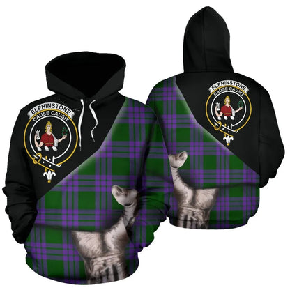 Printivon Elphinstone Tartan Clan Crest Hoodie Patronage