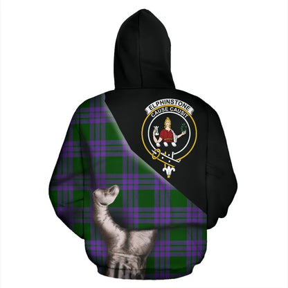 Printivon Elphinstone Tartan Clan Crest Hoodie Patronage