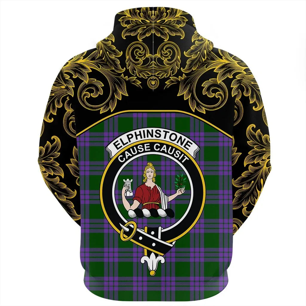 Printivon Elphinstone Tartan Clan Crest Zip Hoodie Empire I