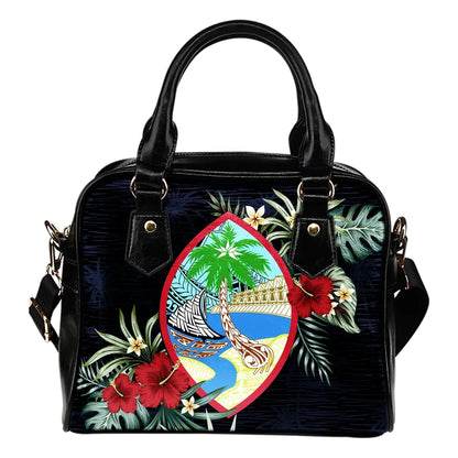 Guam Hibiscus Coat Of Arms Shoulder Handbag