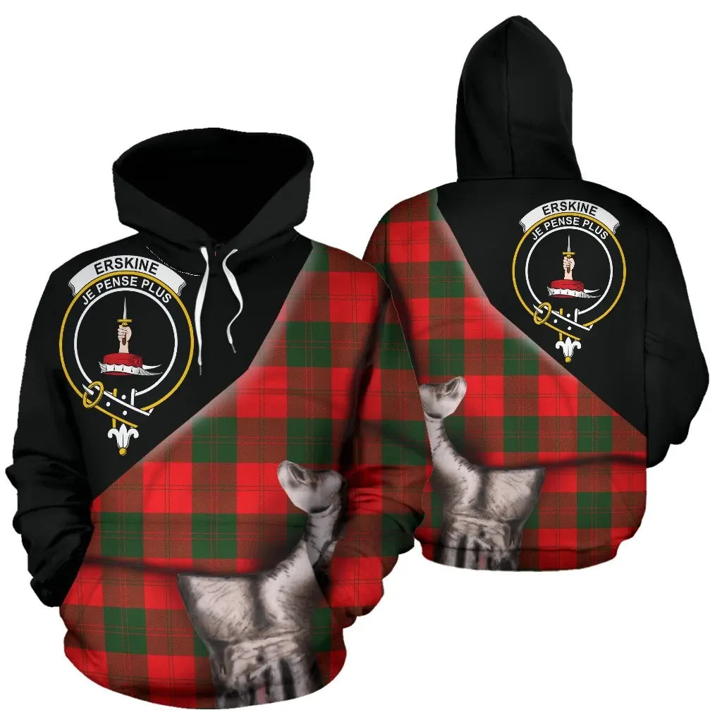 Printivon Erskine Modern Tartan Clan Crest Hoodie Patronage