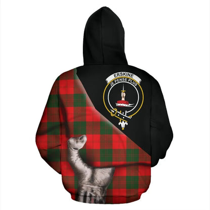 Printivon Erskine Modern Tartan Clan Crest Hoodie Patronage