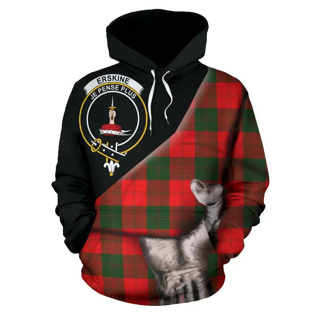 Printivon Erskine Modern Tartan Clan Crest Hoodie Patronage