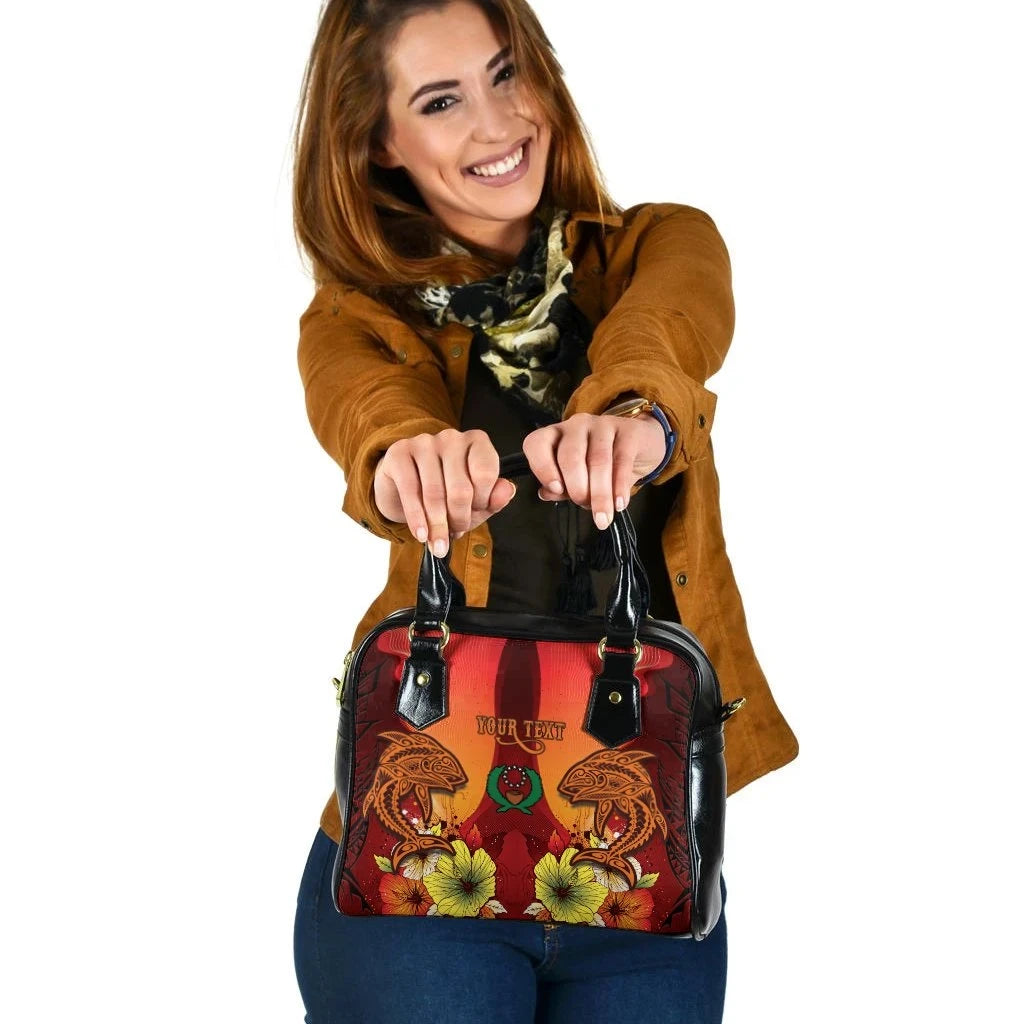 Pohnpei Custom Personalised Shoulder Handbag Tribal Tuna Fish