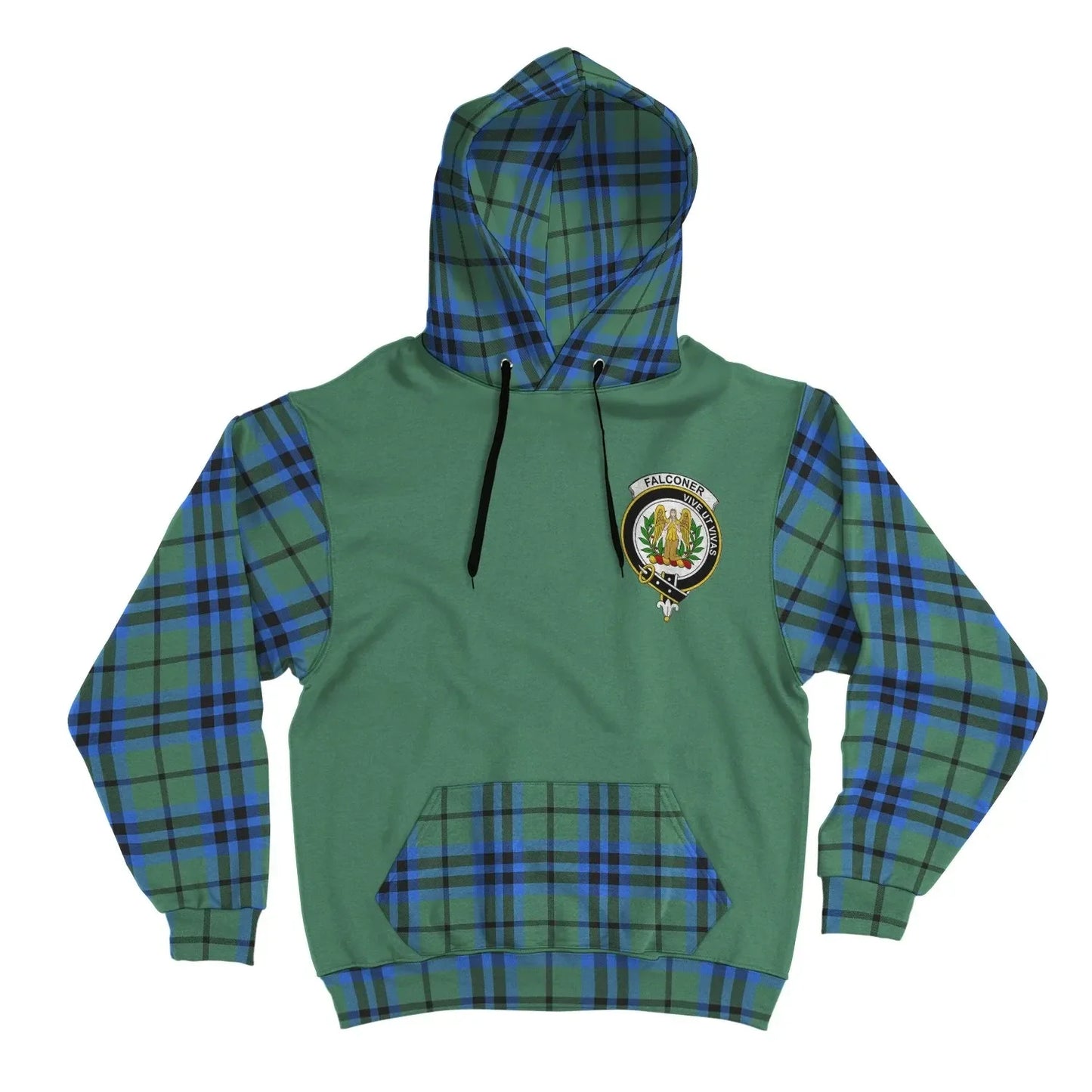 Printivon Falconer Clans Tartan All Over Hoodie Sleeve Color