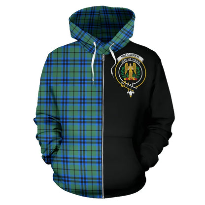 Printivon Falconer Tartan Hoodie Half Of Me