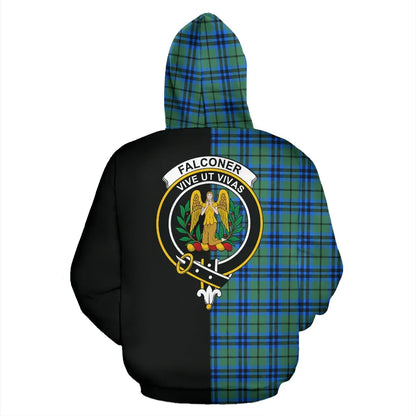 Printivon Falconer Tartan Hoodie Half Of Me