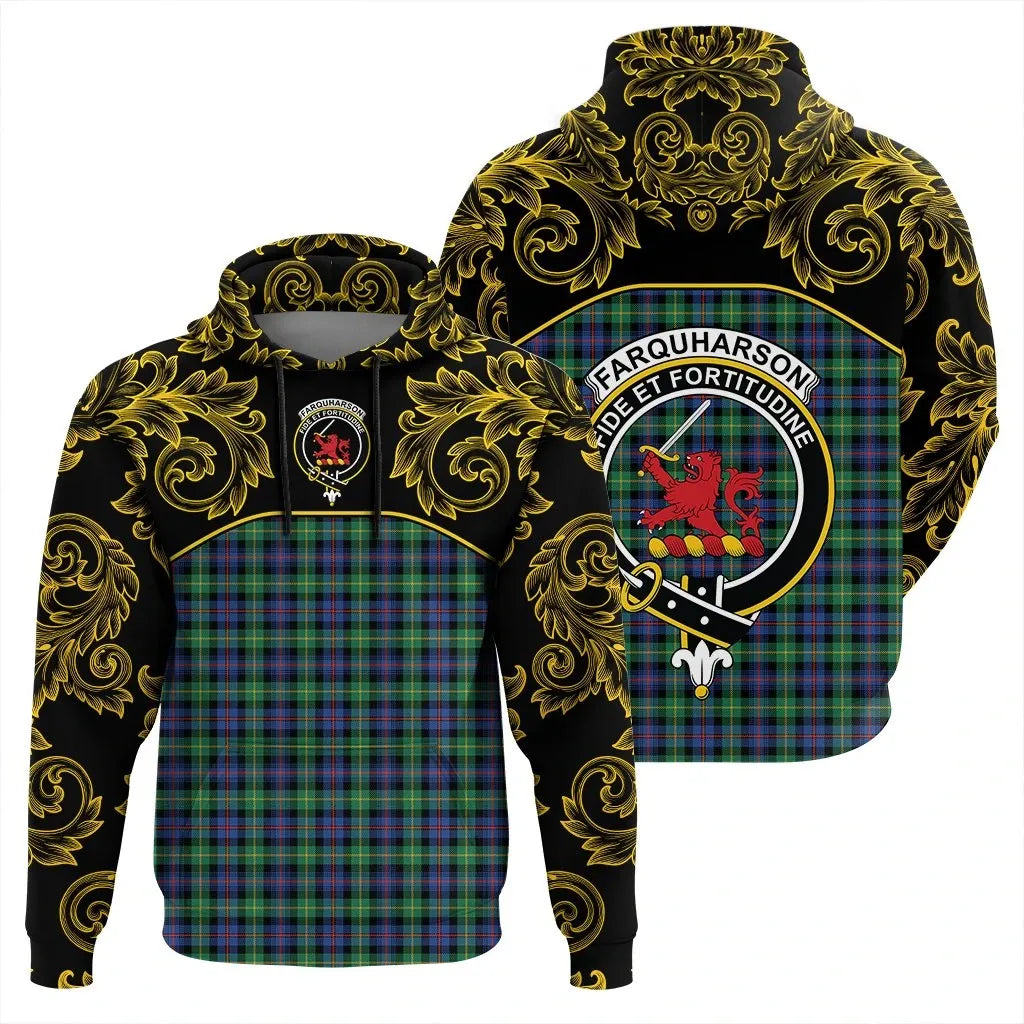 Printivon Farquharson Ancient Tartan Clan Crest Hoodie Empire I