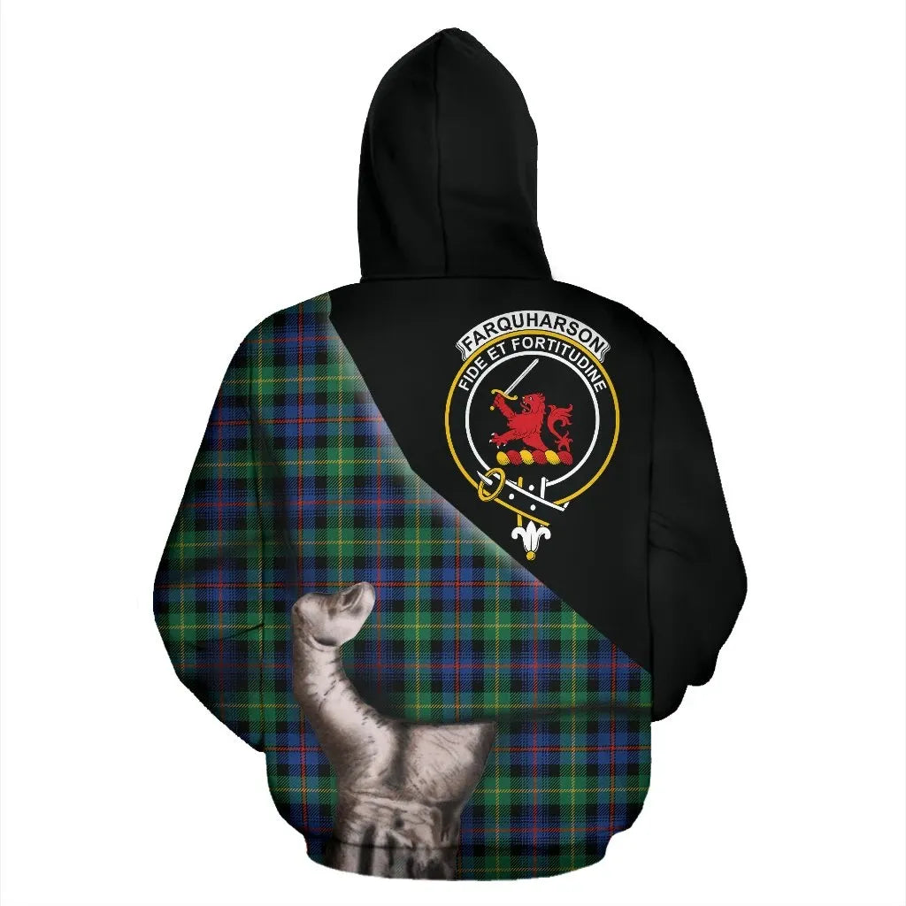 Printivon Farquharson Ancient Tartan Clan Crest Hoodie Patronage