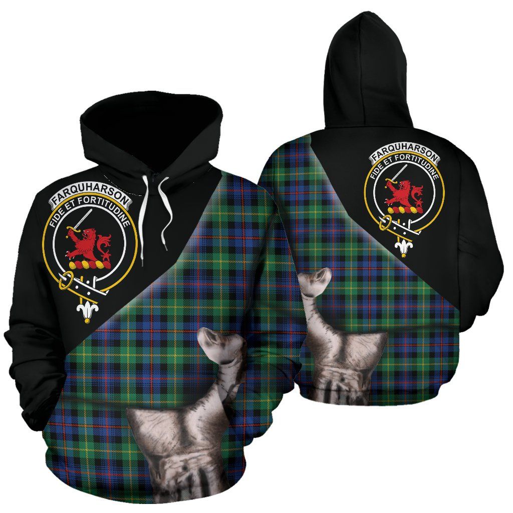 Printivon Farquharson Ancient Tartan Clan Crest Hoodie Patronage