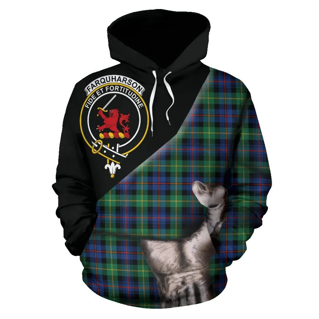 Printivon Farquharson Ancient Tartan Clan Crest Hoodie Patronage