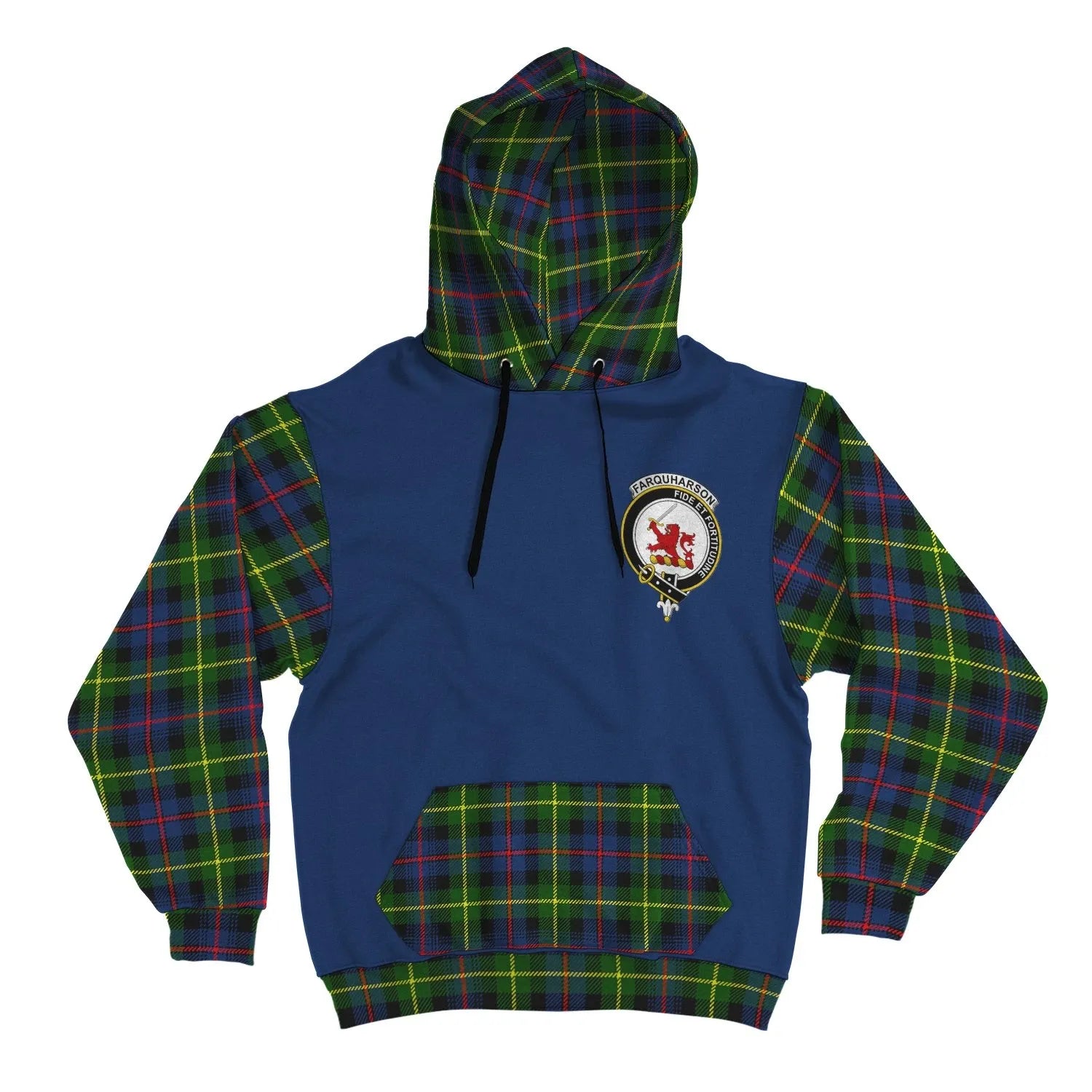 Printivon Farquharson Clans Tartan All Over Hoodie Sleeve Color