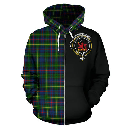 Printivon Farquharson Modern Tartan Hoodie Half Of Me