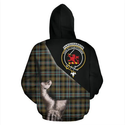 Printivon Farquharson Weathered Tartan Clan Crest Hoodie Patronage