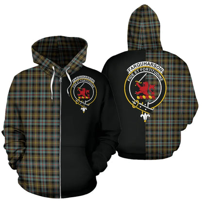 Printivon Farquharson Weathered Tartan Hoodie Half Of Me