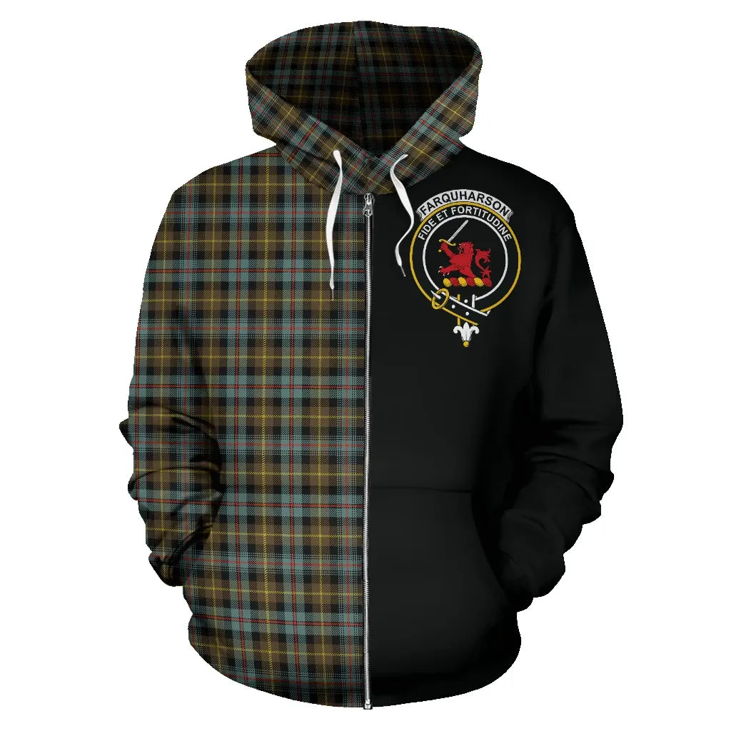 Printivon Farquharson Weathered Tartan Hoodie Half Of Me