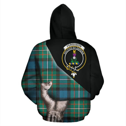 Printivon Ferguson Ancient Tartan Clan Crest Hoodie Patronage