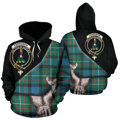 Printivon Ferguson Ancient Tartan Clan Crest Hoodie Patronage