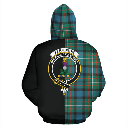 Printivon Ferguson Ancient Tartan Hoodie Half Of Me