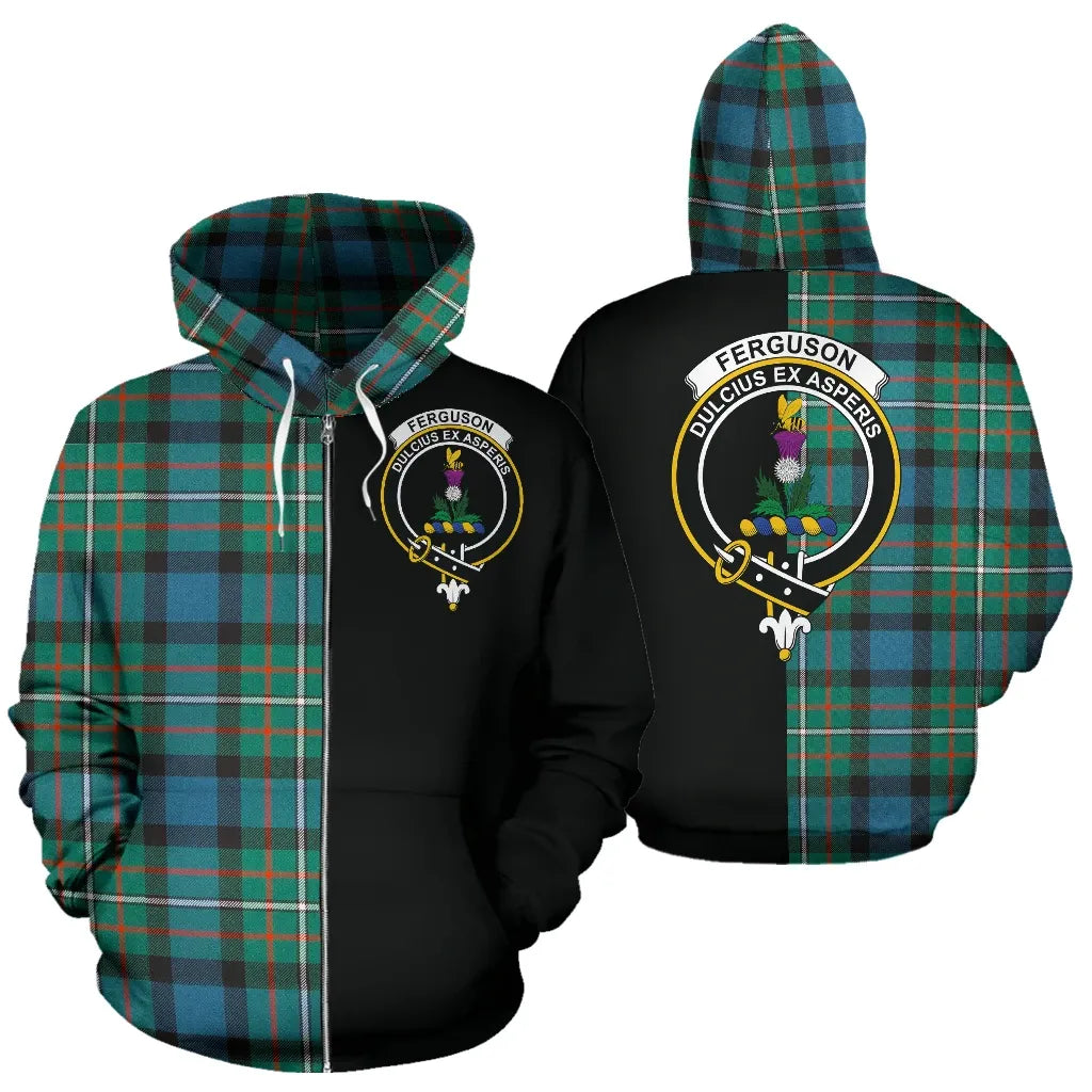 Printivon Ferguson Ancient Tartan Hoodie Half Of Me