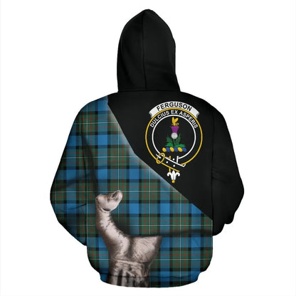 Printivon Fergusson Ancient Tartan Clan Crest Hoodie Patronage