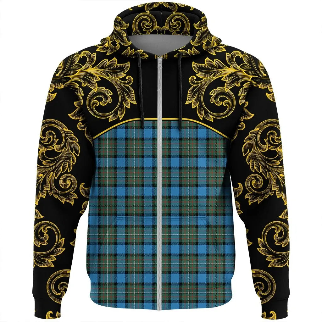 Printivon Fergusson Ancient Tartan Clan Crest Zip Hoodie Empire I