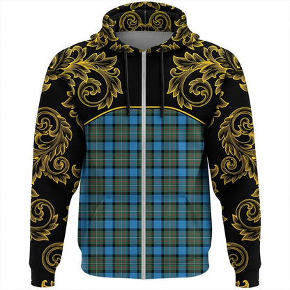 Printivon Fergusson Ancient Tartan Clan Crest Zip Hoodie Empire I