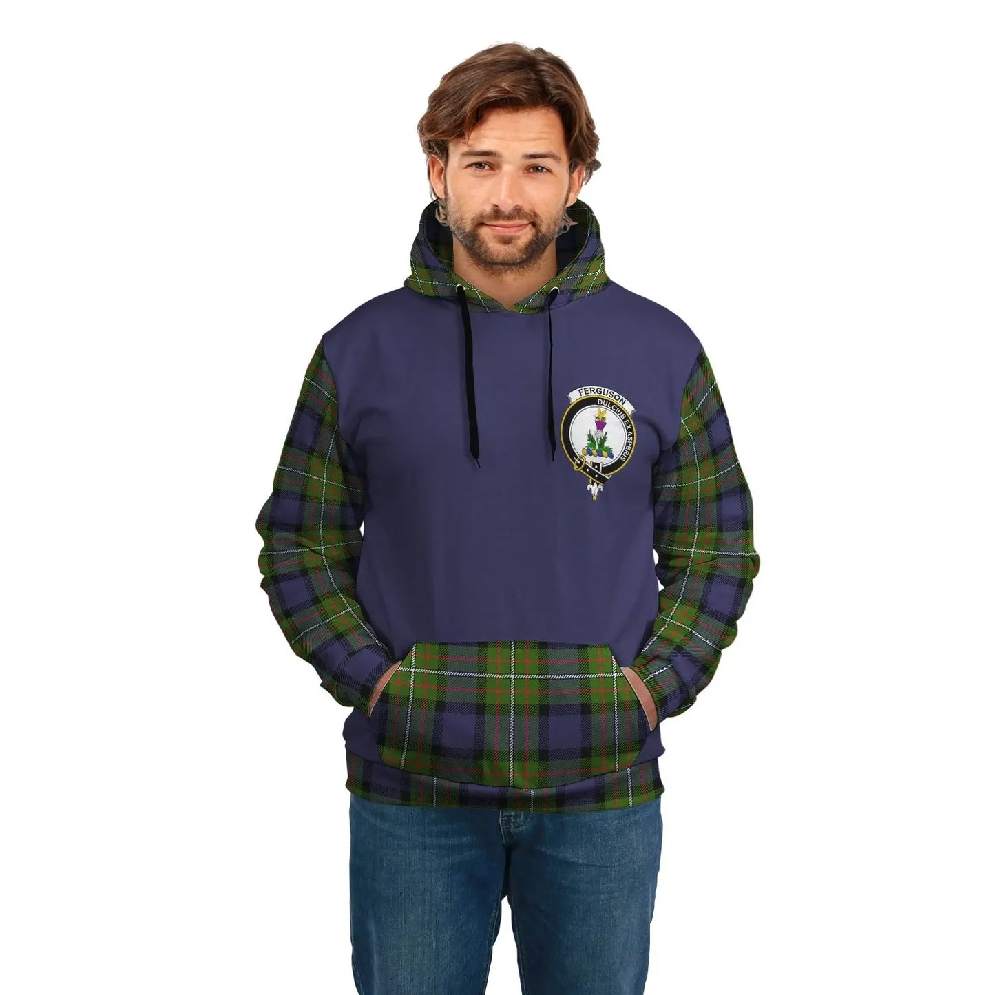 Printivon Fergusson Clans Tartan All Over Hoodie Sleeve Color