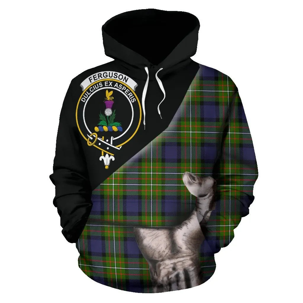 Printivon Fergusson Modern Tartan Clan Crest Hoodie Patronage