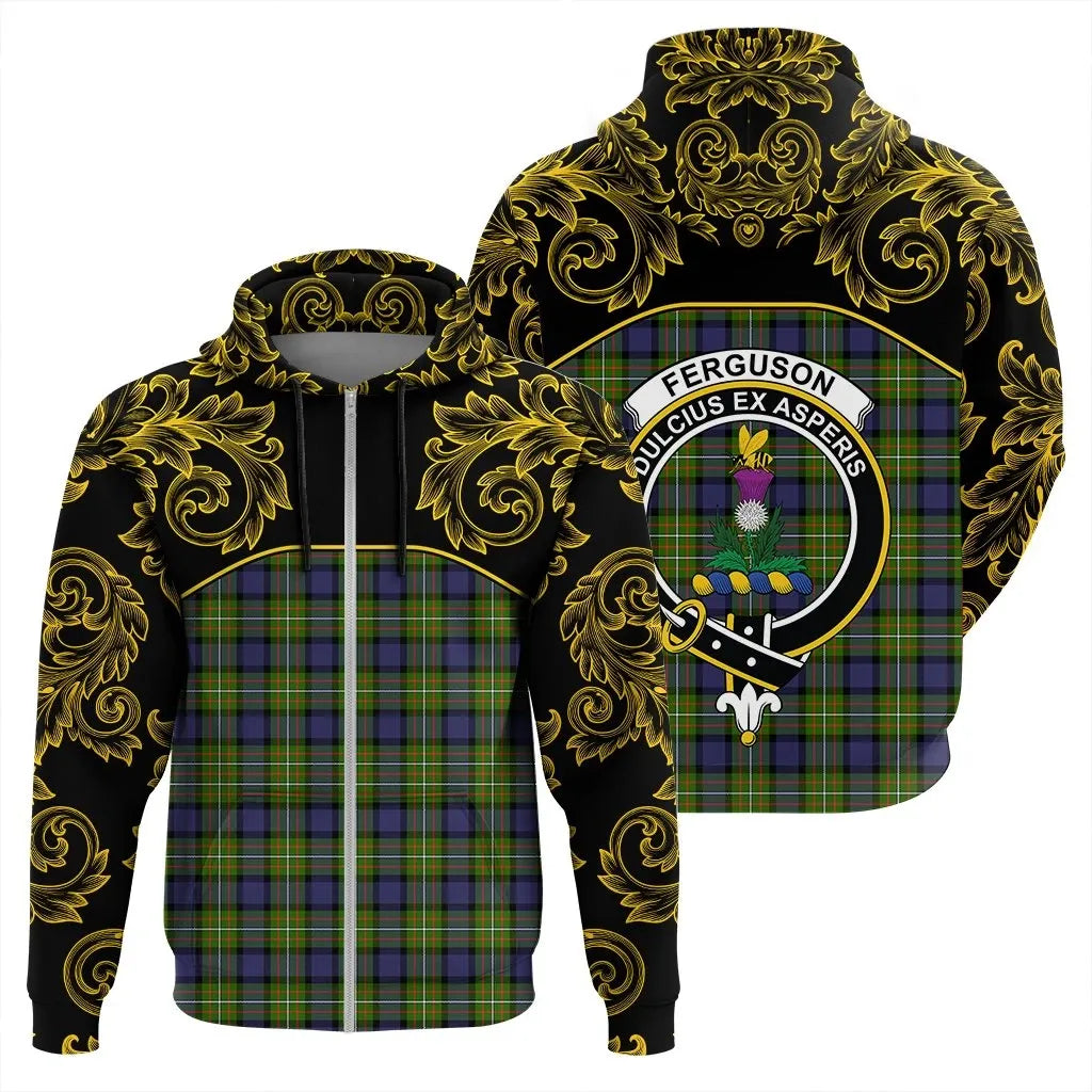 Printivon Fergusson Modern Tartan Clan Crest Zip Hoodie Empire I