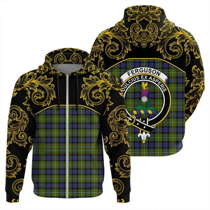 Printivon Fergusson Modern Tartan Clan Crest Zip Hoodie Empire I