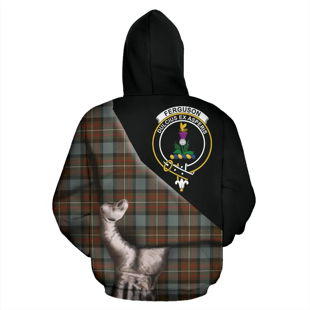 Printivon Fergusson Weathered Tartan Clan Crest Hoodie Patronage