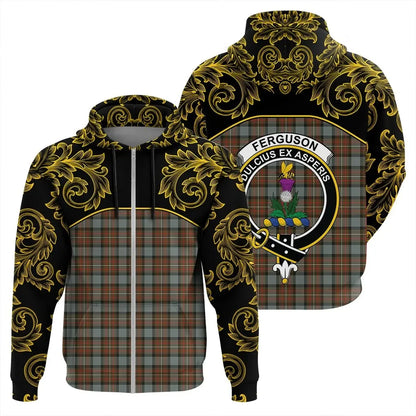 Printivon Fergusson Weathered Tartan Clan Crest Zip Hoodie Empire I