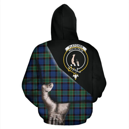 Printivon Fletcher Ancient Tartan Clan Crest Hoodie Patronage